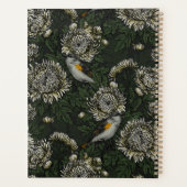 Roodstart in de chrysanten in groen en wit planner (Achterkant)