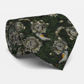 Roodstart in de chrysanten in groen en wit stropdas (Opgerold)