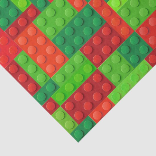 Roodstenen en groene bouwstenen | Kerstmis Tissuepapier (Detail)