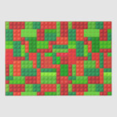 Roodstenen en groene bouwstenen | Kerstmis Tissuepapier (Voorkant)