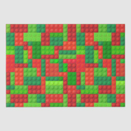 Roodstenen en groene bouwstenen | Kerstmis Tissuepapier