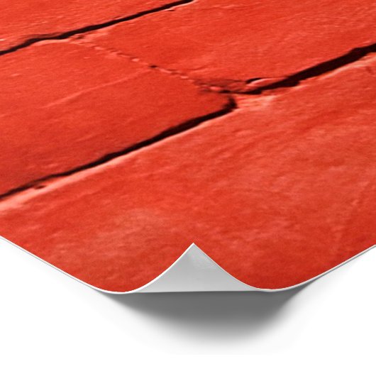 Roodstenen muur van brick poster (Hoek)