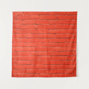 Roodstenen muur van brick wandkleed
