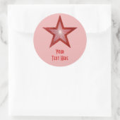 Roodster "Jouw tekst" ronde sticker bleek roze (Tas)
