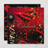 Roodsterren op feestdag kaart (Voorkant / Achterkant)