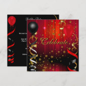 Roodsterren op feestdag kaart (Voorkant / Achterkant)