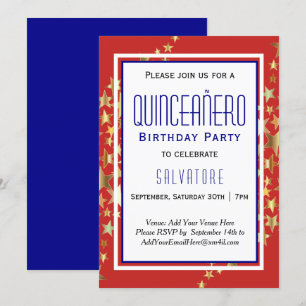Roodsterren Quinceañero 15th Birthday BOY Kaart