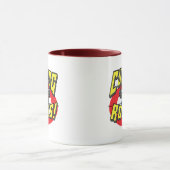 Roodstonen krullen t-shirts en cadeauideeën mok (Midden)