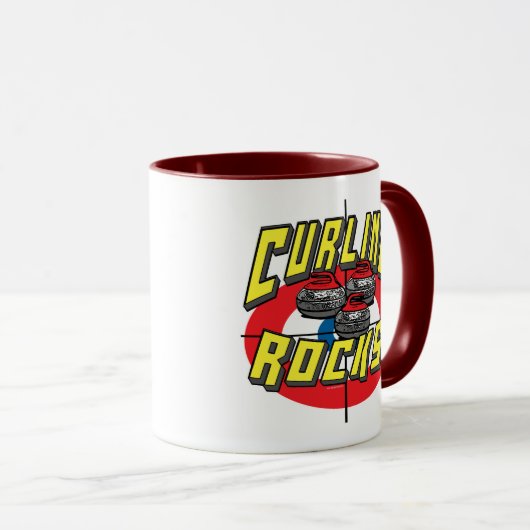 Roodstonen krullen t-shirts en cadeauideeën mok (Voorkant rechts)