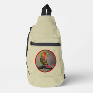 Roodtangare in de rui Originele foto Sling Bag