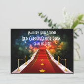 roodtapijtevenement of prom vip-uitnodiging kaart (Staand voorkant)