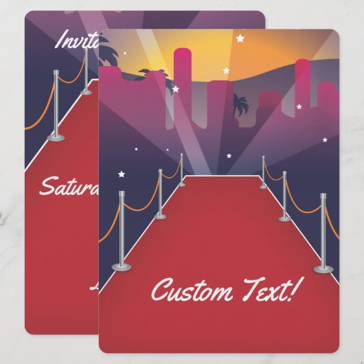 Roodtapijtfeestdag uitnodigen kaart (Voorkant / Achterkant)