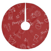 Roodtekende kerstboomrok kerstboom rok (Voorkant)