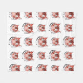 Roodtijger Waterverf dierentuin Fleece Deken (Voorkant (Horizontaal))