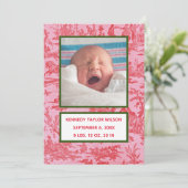 Roodtoile Birth koninklijke kaart (Staand voorkant)