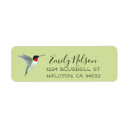 Roodtroebel Hummingbird Return Address Etiket