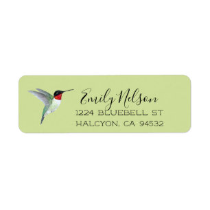 Roodtroebel Hummingbird Return Address Etiket