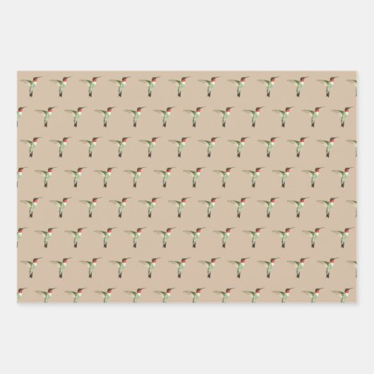 Roodtroebel vogelpatroon inpakpapier vel (Voorkant 3)