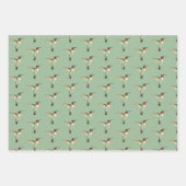 Roodtroebel vogelpatroon inpakpapier vel (Voorkant 2)