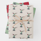 Roodtroebel vogelpatroon inpakpapier vel (In situ)