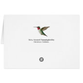 Roodtroebele Hummingbird Birthday Card (Achterkant Horizontaal)