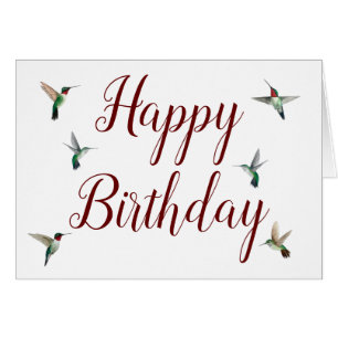 Roodtroebele Hummingbird Birthday Card