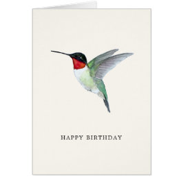 Roodtroebele Hummingbird Birthday Card