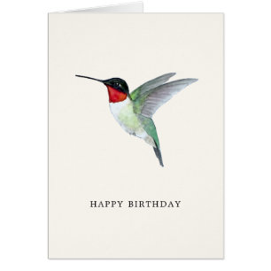 Roodtroebele Hummingbird Birthday Card