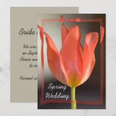 Roodtulp Spring Wedding Announding Kaart (Voorkant / Achterkant)