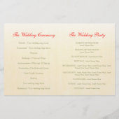 Roodtulp waterverf huwelijksprogramma (Achterkant)