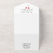 Roodtulp Waterverf Spring Wedding All In One Uitnodiging (Buitenkant)