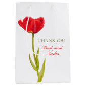 Roodtulpbruidbruidsschat voor middelgrote cadeaast medium cadeauzakje (Voorkant)