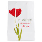 Roodtulpbruidbruidsschat voor middelgrote cadeaast medium cadeauzakje (Achterkant)