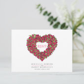 Roodtulpmonogram voor huwelijkscyclus RSVP kaartje (Staand voorkant)