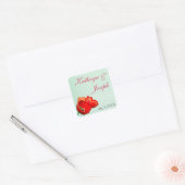 Roodtulptulpje voor de bruinmunt vierkante sticker (Envelop)