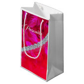Roodveerboa met diamanten cadeautas (Voorkant Gekanteld)