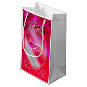 Roodveerboa met diamanten cadeautas (Achterkant Gekanteld)