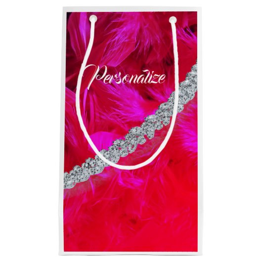 Roodveerboa met diamanten cadeautas (Voorkant)