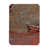 Roodverf met pellen op oud ruithout magneet (Verticaal)