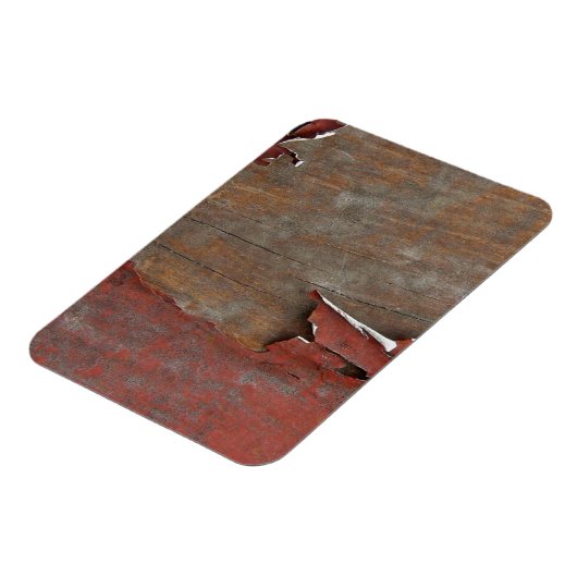 Roodverf met pellen op oud ruithout magneet (Linkerzijde)