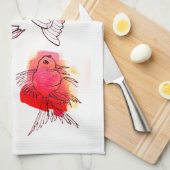 Roodvistorchon Theedoek (Quarter Fold)