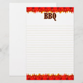 Roodvlammen BBQ Gezegde Linde Stationery Briefpapier (Voorkant / Achterkant)
