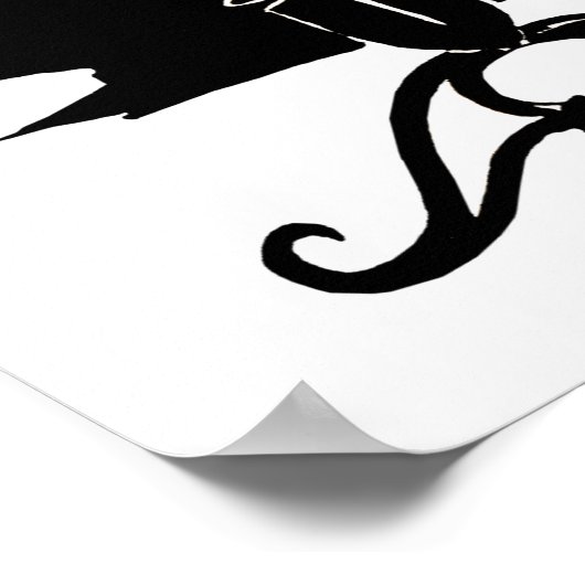 Roodvlammen, silhouette kunst poster (Hoek)