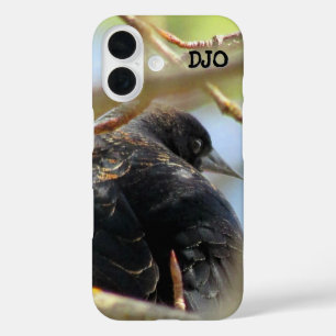 Roodvleugelige Zwarte Vogel iPhone 16 Hoesje