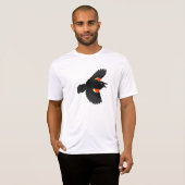 Roodvleugelige zwarte vogel t-shirt (Voorkant volledig)