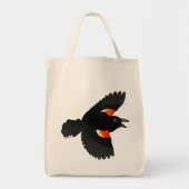 Roodvleugelige zwarte vogel tote bag (Voorkant)