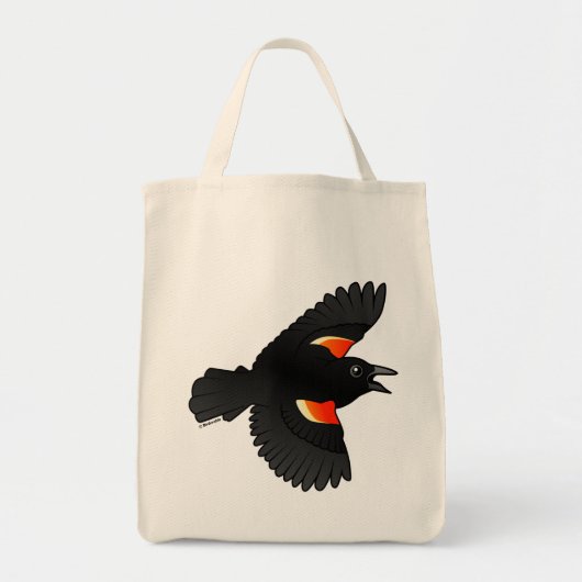 Roodvleugelige zwarte vogel tote bag (Voorkant)