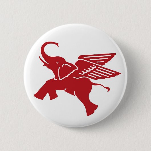 Roodvleugelolifant Ronde Button 5,7 Cm (Voorkant)