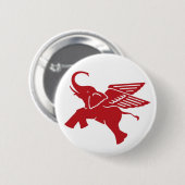 Roodvleugelolifant Ronde Button 5,7 Cm (Voorkant /achterkant)