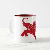 Roodvleugelolifant Tweekleurige Koffiemok (Voorkant links)